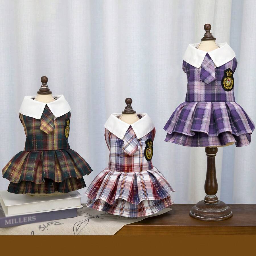 New Pet Shirt, Cat Clothes, Dog Clothes, Flare Sleeve, Dog Dress, Cat Floral Shirt, New Spring/Summer 26 Badge Dress, Animal Suspender Shirt, Cat Clothes, New Spring/Summer, Small Animal Clothes, Polka Dot Fashion Suspender Dress, Student Dress, Cat Clothes, Romper Dress Costume