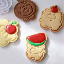 Bộ 3 khuôn cắt bánh quy hình gấu, táo, dưa hấu dễ thương, thích hợp để làm bánh quy hình gấu, táo, dưa hấu. - Xem 9