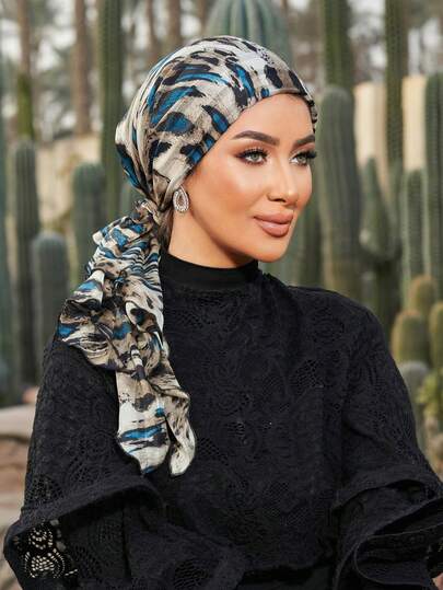 1pc Women's Vintage Printed Bandana, Versatile Scarf/Head Wrap, Soft & Skin-Friendly, Elastic & Adjustable, Suitable For Home, Outings, And Leisure Wear Sleep Bonnet