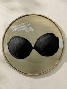 Sujetador con aros de encaje para mujer con tirantes desmontables, que levanta y realza el escote, con diseño de espalda invisible - Negro - Ver 5