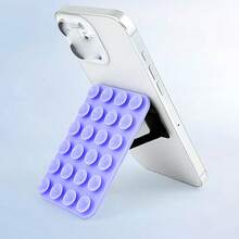 1 件硅胶吸盘自拍强力粘合手机支架坚固稳定便携式手机自粘硅胶吸盘手机壳支架防滑吸盘手机支架混合颜色硅胶手机支架用于自拍和视频 - 彩色 - 查看 14