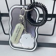 Transparent Card Case, Bus Card Case, Gradient Design Wavy Photo Card Holder, Cute Campus Card Case - With Cute Pendants And Bracelets - Perfect Holiday Gifts - Gradient Three Layers - View 7