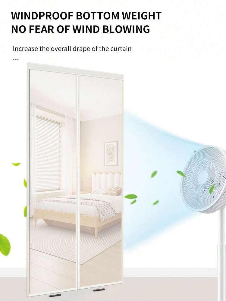 1pc Modern Magnetic Mosquito Net, Extra Large Fiberglass Screen, Breathable Anti-Mosquito Curtain, Suitable For Home, Bedroom, Kitchen, Living Room, Dining Room, Balcony, Windows, Durable And Scratch-Resistant, Hand Washable, No Electricity Required - White - View 3