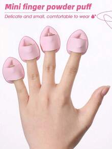 13pcs Makeup Powder Puff: 3 Makeup Sponges + 3 Mini Makeup Sponges + 3 Triangular Makeup Pads + 3 Mini Airless Powder Compact Brushes + 1 Makeup Brush Cleaning Tool - Pink - View 4