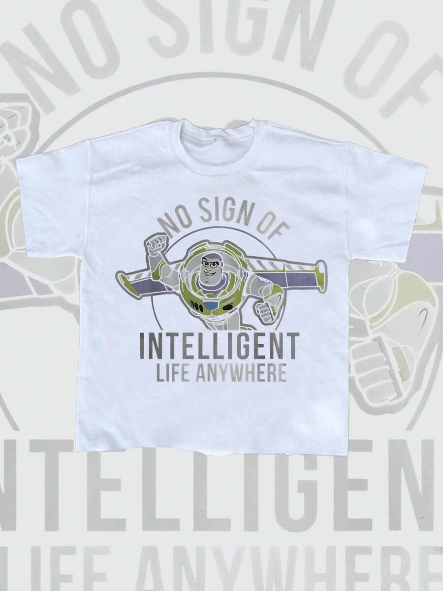 Disney Toy Story Men's Summer T-Shirt, Distressed Finish, One-Piece Design, Pure Cotton Fabric, Comfortable And Breathable, Casual Outdoor Street Style, Crew Neck; A High-Quality Fashion Brand, It's The Ideal Surprise Gift For Family And Friends. - 白色 - 查看 1