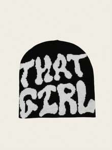 2PCS Knitted Hat With Letter Jacquard, Cold Hat, Personalized Hip-Hop, Warm, Unisex, Cross-Border, European And American Style Hats - Letter Jacquard Combination - View 5