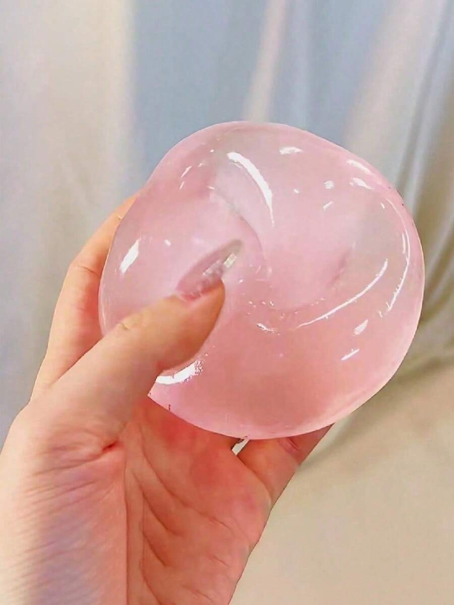 1個藍色慢回彈冰球壓力緩解玩具，焦慮緩解玩具，適合教室獎品、派對禮物。圓形麥爾特壓力捏捏玩具，最佳辦公桌壓力緩解工具，適合節日禮物、趣味可愛禮物、生日禮物、復活節禮物、派對小禮物