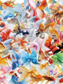 50pcs Goldfish Cartoon Creative Stickers DIY Guitar Luggage Refrigerator Water Cup Planner Supplies Decorative Laptop Personalization Stickers - Multicolor - View 9