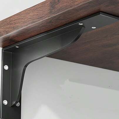 2개 16인치 선반 브래킷 헤비 듀티 플로팅 L 선반 브래킷, 분말 코팅, 완전한 장착 하드웨어, 쉬운 설치, 하드웨어 포함 금속 선반 브래킷, 블랙