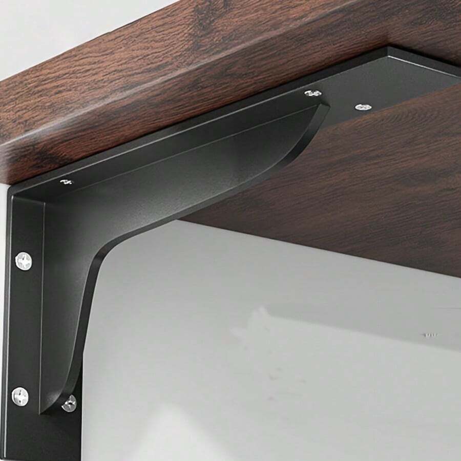 2 Pcs 16 Inches Shelf Bracket Heavy Duty Floating L Shelf Bracket, Powder Coated, Complete Mounting Hardware, Easy Install, Metal Shelf Bracket With Hardware, Black - Black-16 In - View 1