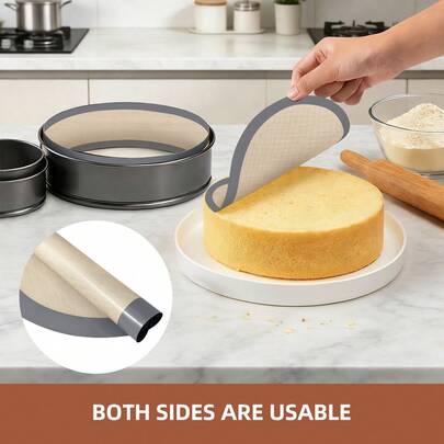 2pcs Reusable Silicone Baking Mats, Prevent Cakes From Sticking To Bottom And Sides. Silicone Baking Tray Liners Designed For Bread And Cakes, Non-Stick And Easy To Clean, Suitable For Home Kitchen, Restaurant, Wedding, Party, Valentine's Day, Easter, Mother's Day And School Seasons