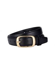 1/2 piezas Conjunto de cinturones de mujer de unicolor con hebilla de aleación ajustable de cuero de PU, accesorio versátil para uso casual, deportivo, de oficina, de viaje, adecuado para primavera, verano, otoño e invierno, regalo perfecto para el Día de San Valentín, cumpleaños, vacaciones - Multicolor - Ver 13