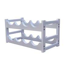 Hogare Cava de Madera para vinos Diseño Moderno y Elegante Útil y práctica Mueble para Botellas Acabados Finos Resistente Capacidad 8 Botellas Complemento para el Color Blanco - Blanco - Ver 4