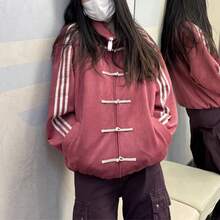 Adidas Originals Unisex Jacket 2026 New Year Collection, New Chinese Style Sporty Casual Loose Jacket KR0294 - Red - View 7