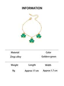 1 chiếc vòng tay bùa may mắn hình cỏ ba lá xanh, thiết kế dây chuyền độc đáo, trang sức thời trang thanh lịch, đa năng, thích hợp làm quà tặng ngày lễ Thánh Patrick. - màu xanh lá - Xem 6