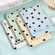 A5 Spiral Notebook, Splatter Dot Cat Cute Notebook, Suitable For Students, School, Office, Diary Or Holiday Gift - A5 - View 8