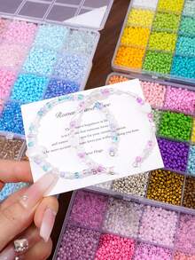 5200 piezas/Caja Cuentas de vidrio de 24 rejillas Kit de fabricación de joyas DIY, adecuado para pulseras de mujer y regalos festivos - caja de 24 compartimentos - Ver 7