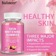 Bcuelov Skin Brightening Supplement - With Glutathione, Collagen, Biotin, Vitamin B12, Zinc - Supports Skin Health - 60 Gummies - 1瓶 - 查看 3