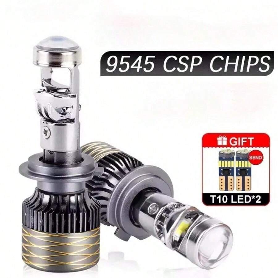 2Pcs H7 H4 Canbus Car Headlight Mini Lens H11 9005 9006 HB3 HB4 LED Projector Bulb 6500K Auto Motorcycle Mini Lens - WGJ - Xem 1