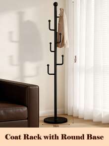 Black Coat Rack With Storage Basket, Freestanding Clothes Rack, Coat Rack Stand For Hat Scarves Handbags Clothes, Modern Coat Hanger Stand For Entryway, Moving Storage Rack For Bedroom Living Room Office Hallway Entrance, Easy Access, Hallway Decor Room Decor - Black - View 13