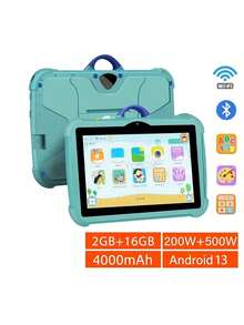 7英寸儿童平板电脑，带WiFi，2GB内存，16GB存储空间，双摄像头，家长控制功能，预装JPA儿童教育和游戏软件，平板电脑及节日儿童关爱礼物，儿童生日庆祝礼物，完美的学校礼物 - 粉色 - 查看 2