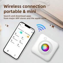 Vavupo Máy in mini bỏ túi: Không dây & Nhỏ gọn! In văn bản, ảnh, hóa đơn hoặc hình vẽ graffiti; quét tài liệu & trang web mọi lúc mọi nơi - Hoàn hảo để ghi lại những khoảnh khắc đáng yêu của mèo và những khoảnh khắc sáng tạo, tiện lợi mang theo. - trắng - Xem 7