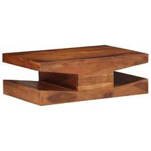 CROISSANCE Tavolino da Salotto 90x60x30 cm Legno Massello di Acacia - Castano - Visualizzare 2