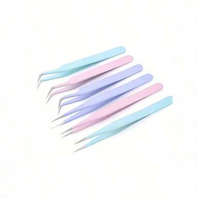 2pcs 2 Pieces High Precision Stainless Steel Tweezers, Straight Tip Tweezers For Home, Beauty, School, Art Supplies And DIY Projects,Nail Supplies,Nail Tools,Nail Art Tools,Back To School,Nails,Nail Tools For Press On Nails,Manicure Pedicure Tools