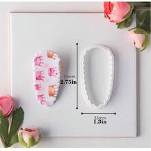 1pc/2pcs Handmade Soft Clay Hair Clip Mold, Geometric Large Hair Accessory Clay Shaping Cutter DIY Tool - White - View 13