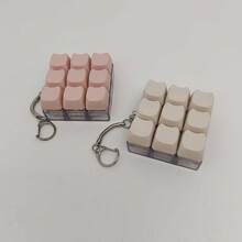 1pc Keyboard Clicker Fidget Keychain Keyboard Button Fidget Toy | 1/4/9 Buttons Finger Keyboard Clicker Fidget Keychain | Keyboard Fidget Clicker Keychain | Fidget Keyring Relax Sensory Toys - Multicolor - View 4