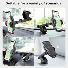 1pc Multi-Function Suction Cup Car Phone Holder, Suitable For Car, Desk, Fits Smartphones Up To 7.25 Inches - Multicolor - View 4