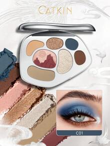 CATKIN Fairy Tale Series Palet Makeup Multifungsi Palet Eyeshadow Warna Pink & Biru Lembut Cocok Untuk Eyeshadow, Highlighter, Blush Dan Contour Tekstur Matte, Metalik, Shimmer C02 - C02 - View 3