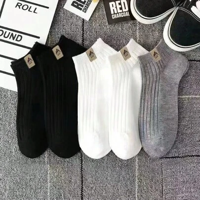 5 pares de calcetines cortos transpirables y resistentes al olor para hombres, calcetines de tobillo delgados y de corte bajo para primavera y verano, calcetines deportivos
