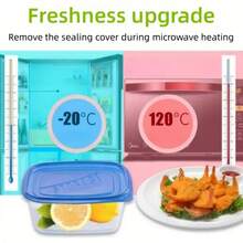 10 hộp đựng thực phẩm có nắp đậy, hình chữ nhật, bằng nhựa, hộp cơm trưa dùng một lần, hộp kín dùng trong nhà bếp. - Nhiều màu - Xem 7