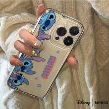 Miniso 迪士尼史迪奇三重史迪奇趣味全印花手机壳，适用于 iPhone 17/17 Pro/17 Pro Max/17 Air/16/15/14/13/12/11/X 系列，iPhone 17 Pro Max 手机壳，iPhone 17 Pro 手机壳，iPhone 17 手机壳，圣诞礼物，送给女朋友的好选择 - 無色 - 查看 3