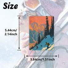 49张治愈系雪山滑雪插画贴纸套装 | 柔和乙烯基贴纸，包含滑雪胜地和冬季场景设计 | 适用于笔记本电脑、水瓶和礼品 | 适合户外爱好者和追求平静氛围的人士，趣味贴纸，可用于Kindle、剪贴簿、笔记本电脑等。 - 長方形 - 查看 5
