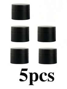 8/50pcs 5g High Quality Double Layer Thick Black Opaque Refillable Jars, Small Capacity Cream, Ointment, Nail Polish, Eye Cream Empty Bottles, Travel Opaque Refill Containers - Black - View 8