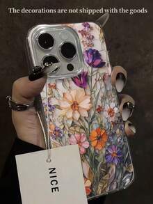 花卉彩绘优雅新款羽毛雪纺银色简约时尚手机壳，兼容 17/17 Pro/17 Pro Max、16 Pro Max/16 Pro、15/15 Pro Max、13/13 Pro Max、Galaxy A14/A15、S23 Ultra/A50、A12、A32、A52、A72、A51、A21S、A13、A14、S22 Ultra、S23、A33、A53、S20 FE，国际版，非国内版 - 彩色 - 查看 8