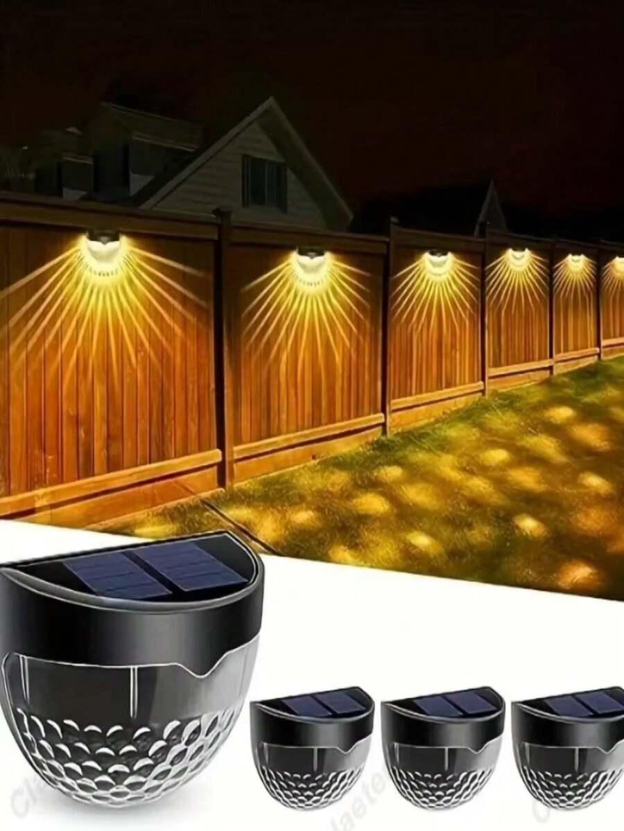 8 Stück Solar Zaunleuchten, LED Solar Wegeleuchten, Solar Poolleuchten, Outdoor Solar Leuchten, wasserdichte wandmontierte Outdoor Zaunleuchten, geeignet für Gartendekoration, Heimdekoration, Hofdekor, Garagendekor, Campingdekor, Wegbeleuchtung, Treppenbeleuchtung, Geburtstagsgeschenk, Feiertagsgeschenk, Partydekoration, Heimdekoration, Stufenbeleuchtung