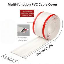 Tira protectora de cable larga, canal de cableado con ranura de engaste abierta, cable oculto, protector de cable, tira de protección de cable de PVC autoadhesiva, funda de protección de cable aislada, organizador antideslizante resistente al desgaste, adecuado para suelo, pared, escritorio y otros cables de red - Estilo A - Ver 5