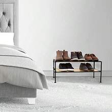 Seville Classics Estante de Almacenamiento no Empotrado Resistente para recámara clóset Entrada recámara Organizador apilable de Metal Duradero 2 Niveles Listones Aspen de Campo - Campo de Listones Aspen - Ver 7