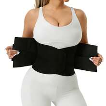 1pc Black Coated 3-Layer Sweat Enhancing Back Support Shaping Waist Trainer, Waist Trimmer Belt - Black - View 3