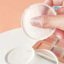 Silicone Transparent Pink Powder Puff, Suitable For Dry And Wet Use, Comfortable And Skin-Friendly, Non-Powder, Easy To Clean, Washable And Reusable, With Storage Box, Portable Beauty Powder Puff, Suitable For Travel And Shopping - One Size - View 3