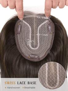 Pieza de cabello sintético de 14 pulgadas 4x1 con mejora de encaje frontal FUTURA con capas de fibra KANEKALON, adecuado para cabello ralo, pieza de cabello para mujeres - Multicolor - Ver 5