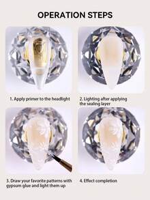 AiFer 2件套3D立体雕塑凝胶美甲石膏凝胶指甲油，浮雕胶，彩绘胶，大理石纹美甲效果，适用于美甲沙龙 - 黑與白 - 查看 8