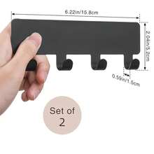 1/2/4 chiếc Giá Treo Chìa Khóa Kim Loại Màu Đen Có Keo Dán Gắn Tường, Giá Sắp Xếp Chìa Khóa Hiện Đại, Dễ Lắp Đặt, Kích Thước 6.2"X2", Thiết Kế Tối Giản, Chất Liệu Kim Loại Bền Chắc, Thích Hợp Để Sắp Xếp Chìa Khóa Ở Lối Vào - màu đen - Xem 4