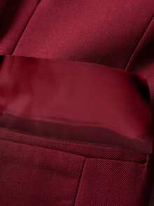 Chaqueta de blazer formal para niños, traje con solapa abotonada, color borgoña, talla 6-16 años - Burdeos - Ver 6