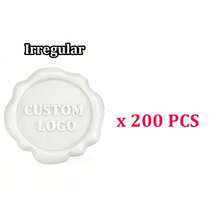 200张蜡封贴纸，可定制Logo，手工制作，适用于婚礼请柬，自粘信封蜡封贴纸 - 白色 - 象牙白 - 查看 19