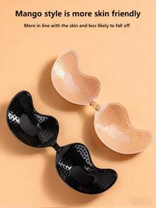 1/2 Pcs Reusable Sticky Silicone Front Closure Push Up Bra, Breathable Skin-Friendly Cup, Suitable For A-D Cup, Deep V Backless Dress - Multicolor - View 8