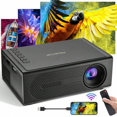 1080P Decoding Projector , Movie Home Theater With Auto Focus, Display For Indoor/Outdoor, Smart Proyector Compatible With Phone/TV Stick/PC